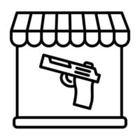 Gun Shop Line Icon vector