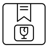 Fragile Line Icon vector