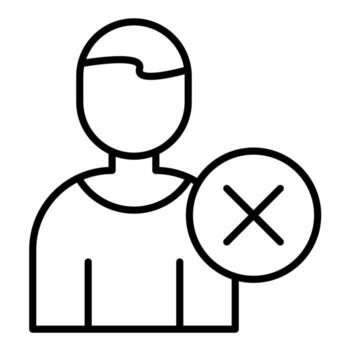 eliminar icono de línea de usuario vector