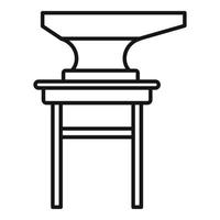 Blacksmith anvil stand icon, outline style vector