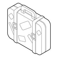 Travel suitcase icon, isometric 3d style vector