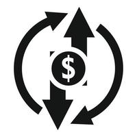 Broker circle money icon, simple style vector