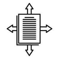 Page restructuring icon, outline style vector