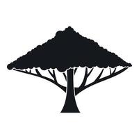 Tree with a spreading crown icon, simple style vector