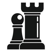 Chess game icon, simple style vector