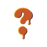 Question mark from caramel icon vector