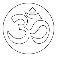 icono de signo om, estilo de contorno vector