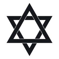 Star of David icon, simple style vector