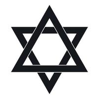 Star of David icon, simple style vector