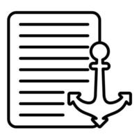 Anchor Text Line Icon vector