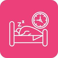 Bed Time Line Round Corner Background Icons vector