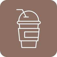 Milkshake Line Round Corner Background Icons vector