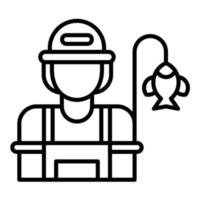 Fisherwoman Line Icon vector