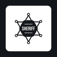 icono de placa de sheriff, estilo simple vector