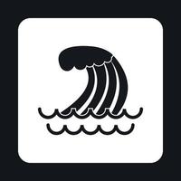 Wave icon, simple style vector