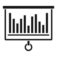 Graph chart banner icon, simple style vector