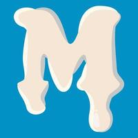 M letter isolated on baby blue background vector