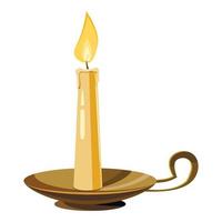 Candle icon, cartoon style vector