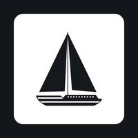 Boat with sails icon, simple style vector