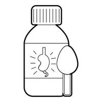 Medical syrup for kidney icon, outline style vector