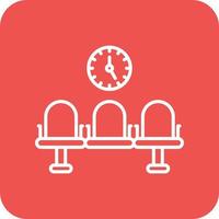 Patients Waiting Line Round Corner Background Icons vector