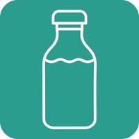 Milk Bottle Line Round Corner Background Icons vector