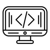 icono de línea de programador vector