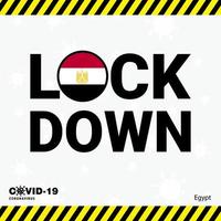 tipografía de bloqueo de coronavirus egipto con bandera de país diseño de bloqueo de pandemia de coronavirus vector