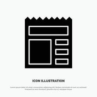 Document Basic Ui Bank solid Glyph Icon vector