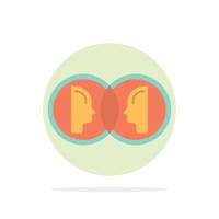 Coin Face Dual Duplicate Man Abstract Circle Background Flat color Icon vector