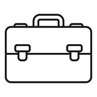 Manager suitcase icon, outline style vector