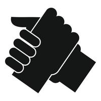 Arm wrestling partner icon, simple style vector