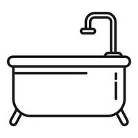 Classic shower bathtub icon, outline style vector