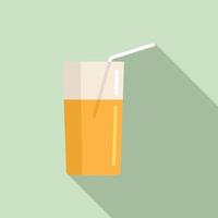 Juice glass icon, flat style vector