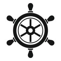 Navy ship wheel icon, simple style vector