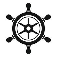 icono de rueda de barco de la marina, estilo simple vector