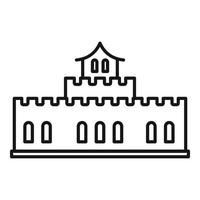 icono de turismo del castillo, estilo de esquema vector