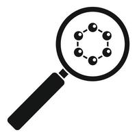 Nanotechnology magnifier icon, simple style vector