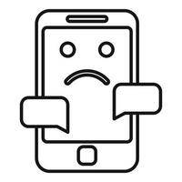 Bad chat teen problem icon, outline style vector