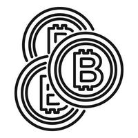 Bitcoin icon outline vector. Crypto coin vector