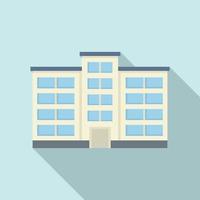 Pension building icon, flat style vector