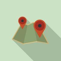 Hitchhiking map icon, flat style vector