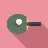 Ping pong paddle icon, flat style vector