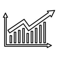 Crisis bar chart icon, outline style vector