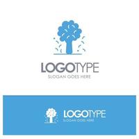 Tree Apple Apple Tree Nature Spring Blue Solid Logo with place for tagline vector