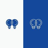 Idea Innovation Mechanic Thinking Line and Glyph Solid icon Blue banner Line and Glyph Solid icon Blue banner vector