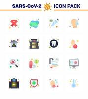 Coronavirus Precaution Tips icon for healthcare guidelines presentation 16 Flat Color icon pack such as temperature cold soap virus vaccine viral coronavirus 2019nov disease Vector Design Element