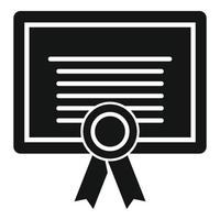 icono de diploma de comerciante, estilo simple vector