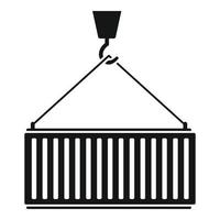 Cargo container icon, simple style vector