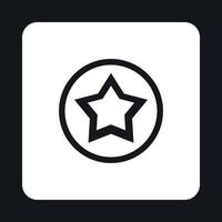 Star in circle icon, simple style vector